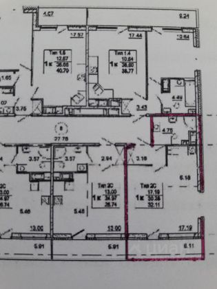 Продажа 1-комнатной квартиры 32,1 м², 6/15 этаж