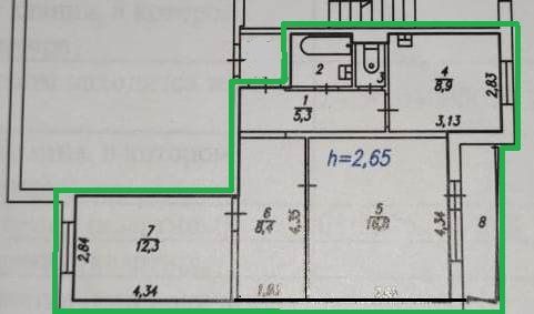 Продажа 2-комнатной квартиры 55,3 м², 2/11 этаж