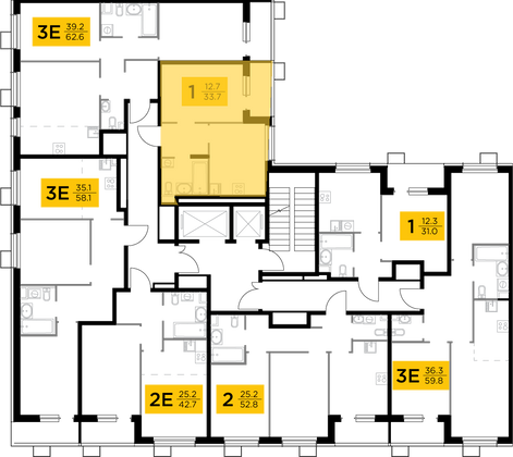 Продажа 1-комнатной квартиры 33,7 м², 11/15 этаж