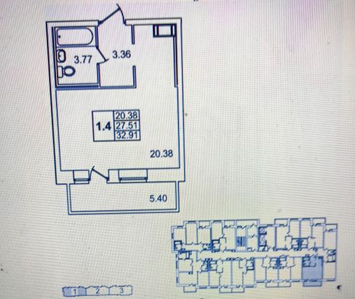 Продажа квартиры-студии 32,9 м², 17/18 этаж