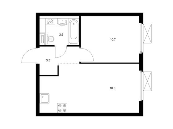 Продажа 1-комнатной квартиры 36,1 м², 9/33 этаж