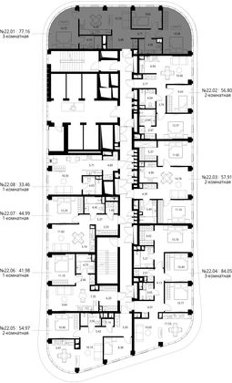 Продажа 3-комнатной квартиры 77,2 м², 22/49 этаж