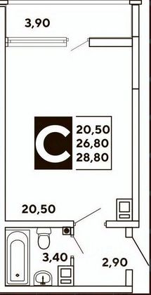 Продажа квартиры-студии 31 м², 7/16 этаж