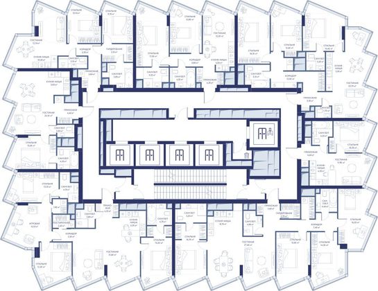 Продажа 1-комнатной квартиры 53,1 м², 27/34 этаж