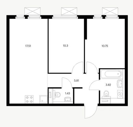 Продажа 2-комнатной квартиры 48,8 м², 10/33 этаж