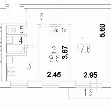 Продажа 2-комнатной квартиры 43 м², 2/7 этаж