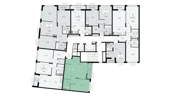 Продажа 2-комнатной квартиры 44,7 м², 11/15 этаж