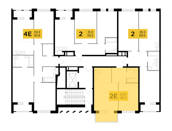 Продажа 2-комнатной квартиры 46 м², 4/5 этаж