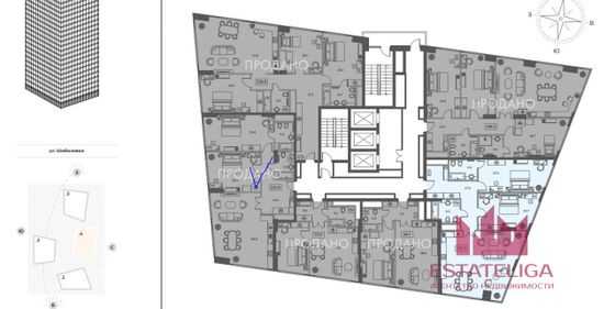 Продажа 2-комнатной квартиры 111 м², 22/25 этаж