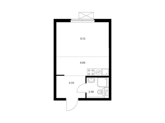 Продажа квартиры-студии 25,6 м², 6/33 этаж