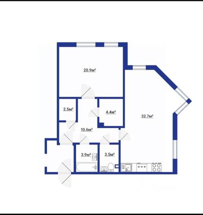 Продажа 2-комнатной квартиры 85 м², 1/5 этаж