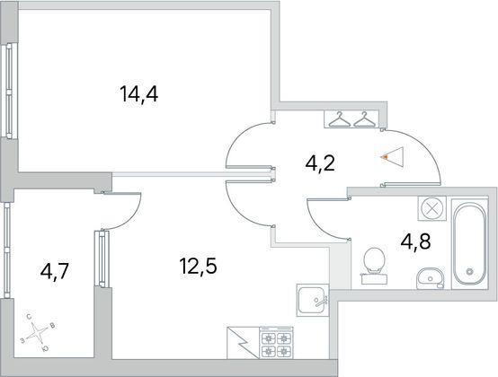 Продажа 1-комнатной квартиры 38,3 м², 1/5 этаж