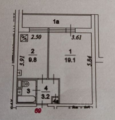 Продажа 1-комнатной квартиры 35 м², 4/16 этаж