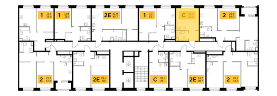 Продажа квартиры-студии 22,5 м², 3/17 этаж