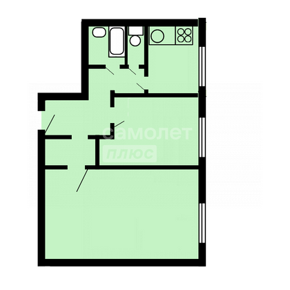 Продажа 2-комнатной квартиры 43,6 м², 1/9 этаж