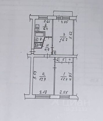 Продажа 3-комнатной квартиры 64 м², 5/5 этаж