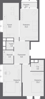 79,7 м², 3-комн. квартира, 4/17 этаж