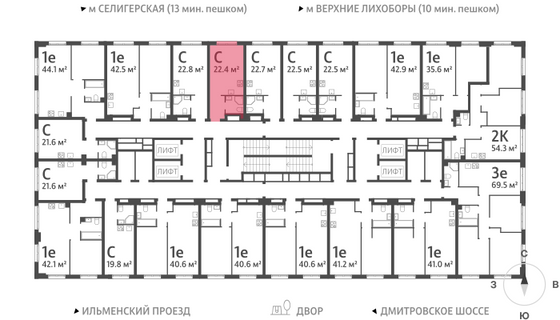 Продажа квартиры-студии 22,3 м², 31/32 этаж