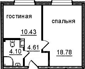 Продажа 1-комнатной квартиры 37,9 м², 7/29 этаж