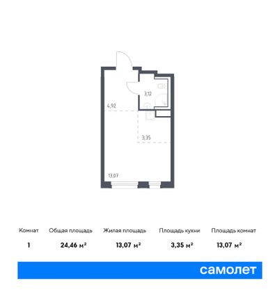 24,5 м², студия, 8/12 этаж