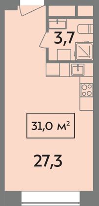 Продажа квартиры-студии 31 м², 13/14 этаж