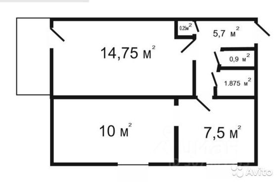 Продажа 2-комнатной квартиры 41 м², 2/5 этаж