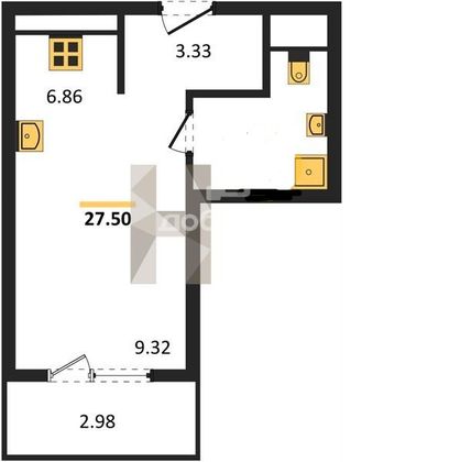 Продажа квартиры-студии 27,5 м², 14/23 этаж