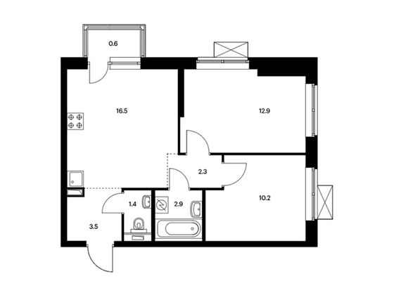 Продажа 2-комнатной квартиры 50,3 м², 16/25 этаж