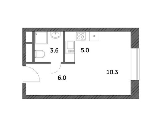 Продажа квартиры-студии 24,8 м², 4/19 этаж