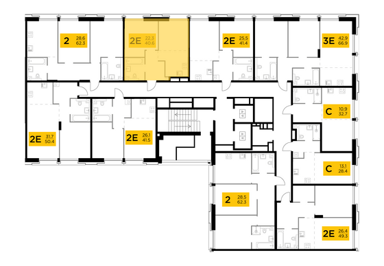 Продажа 2-комнатной квартиры 40,6 м², 4/12 этаж