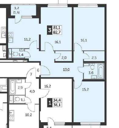 Продажа 3-комнатной квартиры 82,7 м², 4/25 этаж