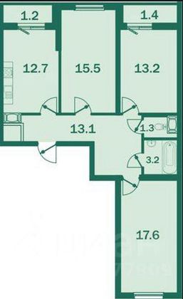 Продажа 3-комнатной квартиры 76,3 м², 16/23 этаж