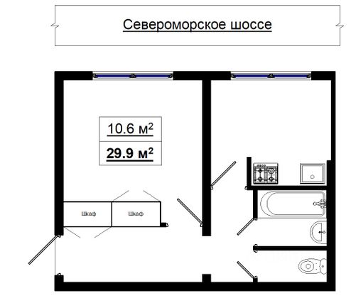 Продажа 1-комнатной квартиры 29,9 м², 1/5 этаж