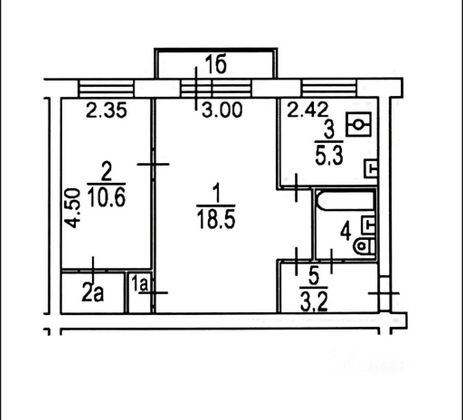 Продажа 2-комнатной квартиры 43 м², 5/5 этаж