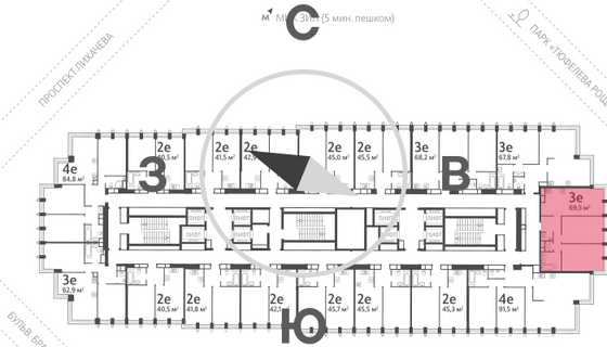 Продажа 2-комнатной квартиры 69,8 м², 4/40 этаж