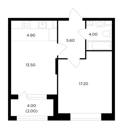 Продажа 2-комнатной квартиры 47,1 м², 14/17 этаж
