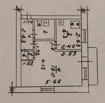 Продажа 1-комнатной квартиры 32,1 м², 3/5 этаж