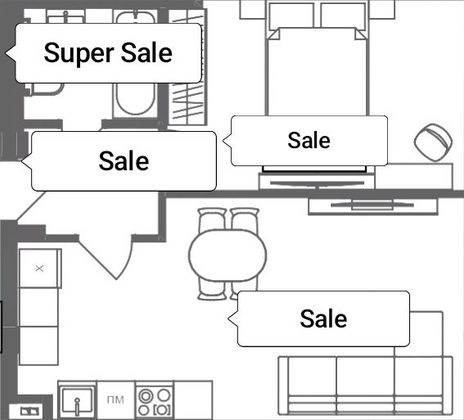 Продажа 1-комнатной квартиры 44 м², 5/8 этаж