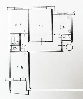 Продажа 3-комнатной квартиры 63,4 м², 9/10 этаж