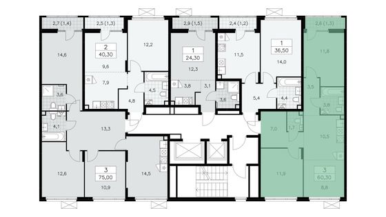 Продажа 3-комнатной квартиры 60,3 м², 2/16 этаж