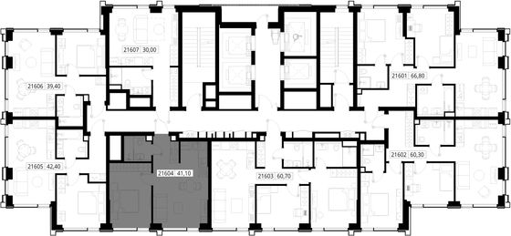 Продажа 1-комнатной квартиры 41,1 м², 16/36 этаж