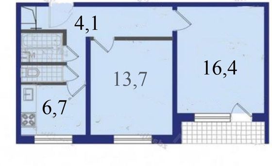 Продажа 2-комнатной квартиры 45,9 м², 10/12 этаж