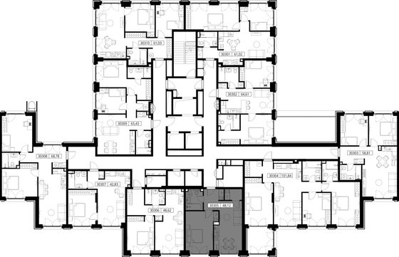 Продажа 1-комнатной квартиры 48,1 м², 3/15 этаж