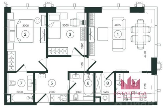 Продажа 3-комнатной квартиры 78 м², 4/17 этаж