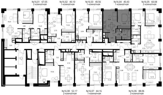 Продажа 1-комнатной квартиры 40,4 м², 16/27 этаж