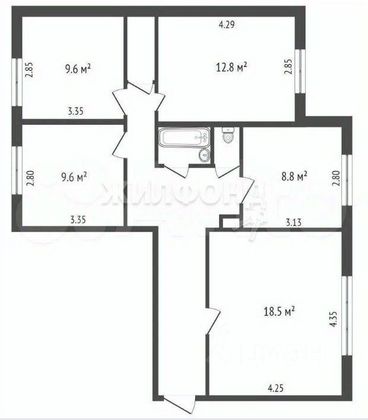 Продажа 4-комнатной квартиры 78 м², 1/9 этаж