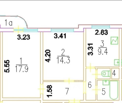 Продажа 2-комнатной квартиры 54 м², 3/9 этаж