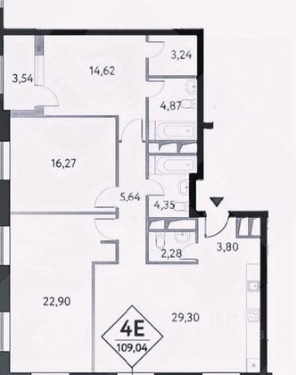 Продажа 3-комнатной квартиры 109,4 м², 15/30 этаж