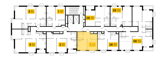 Продажа 1-комнатной квартиры 35,8 м², 24/24 этаж