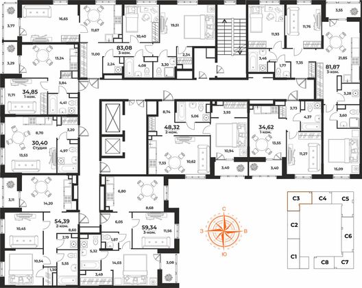 Продажа 2-комнатной квартиры 54,4 м², 2/10 этаж